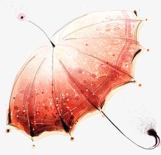 手绘雨伞免扣高清png素材图片免抠
