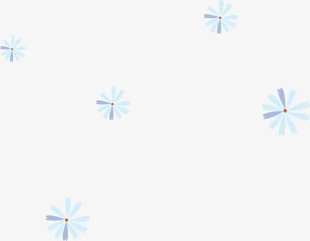 蓝色花朵漂浮免抠