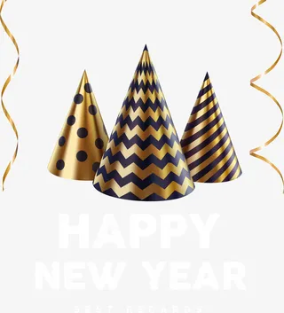 派对风格新年快乐免抠