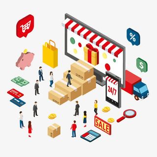 互联网电子商务金融矢量素材免抠装饰ppt元素