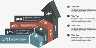 矢量手绘阶梯状PPT免抠