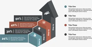 矢量手绘阶梯状PPT免抠