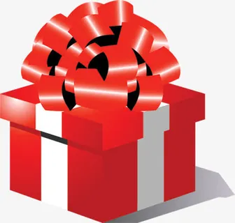 红色个性丝带礼盒免抠