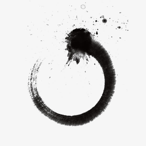 墨迹画圆圈斑点免抠