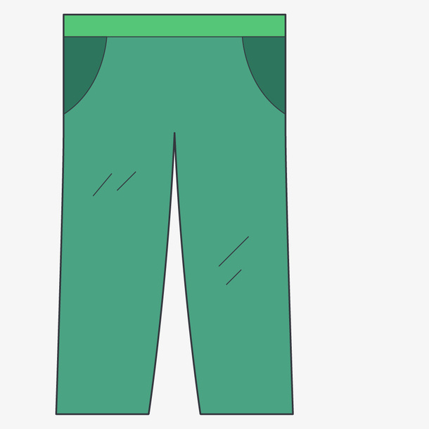 绿色手绘的裤子服装免抠