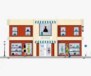 2层衣服商铺免抠