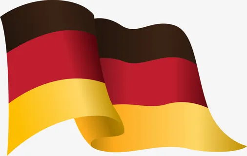 矢量手绘舞动的德国国旗免抠