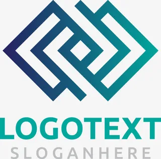 蓝绿色地产家居矢量logo设计免抠