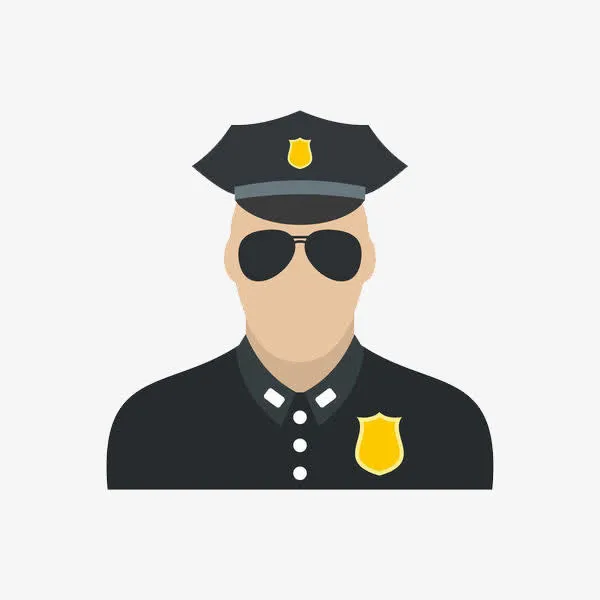 墨镜警察帽免抠