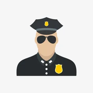 墨镜警察帽免抠