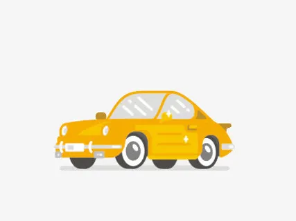 扁平化出租车免抠
