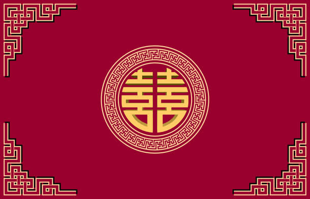 中国古风结婚请柬免抠
