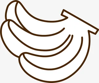 手绘棕色香蕉免抠