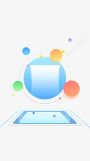 手绘科技蓝色质感免抠