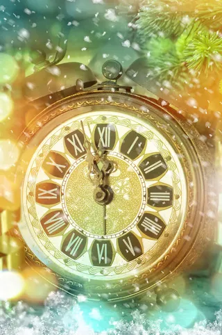 钟表上的雪花免抠