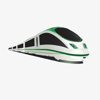 绿条图案高铁免抠