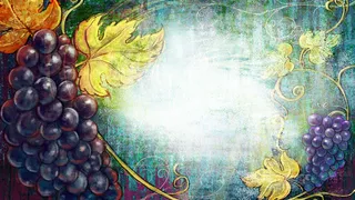 葡萄油画背景
