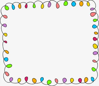 手绘线条花纹边框免抠