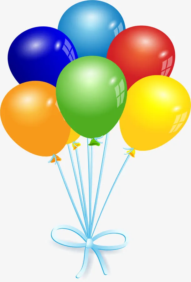 气球六一快乐蓝天白云免抠