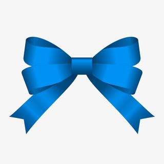 礼盒包装蓝色蝴蝶结免抠