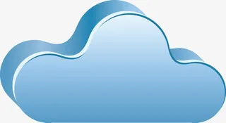 蓝色矢量云端素材免抠