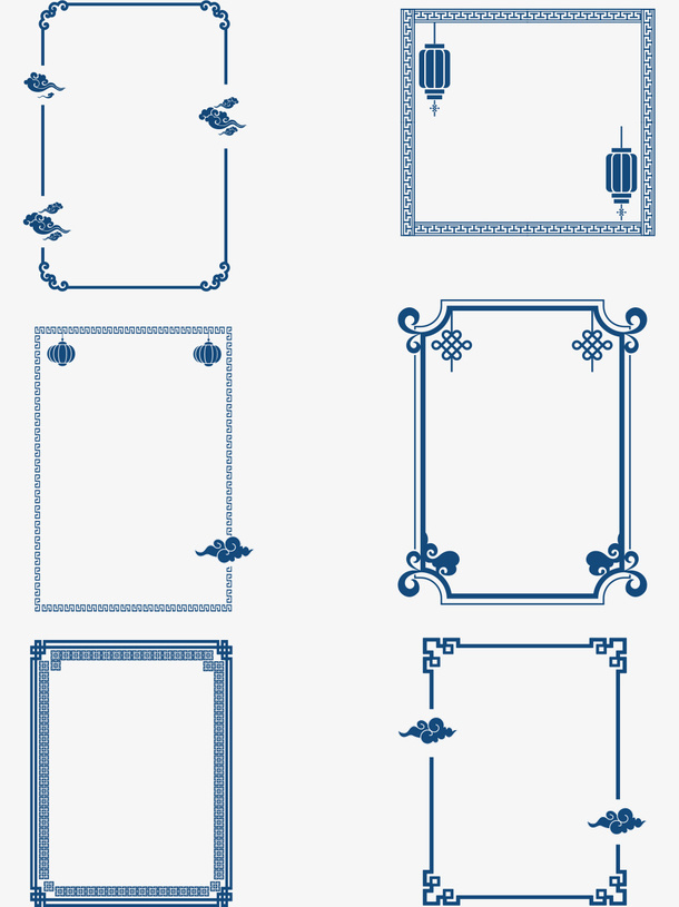 中国风复古边框合集免抠装饰边框元素