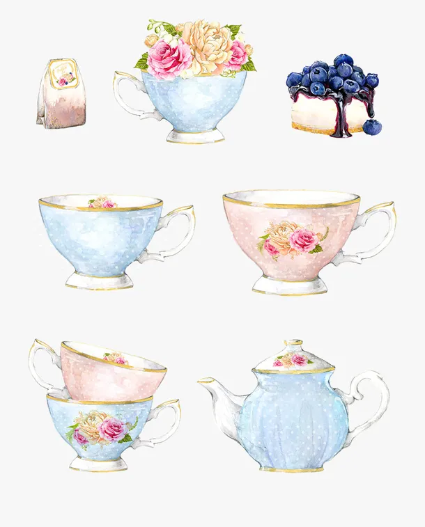 精美欧美油画风食物饮料插画素材免抠