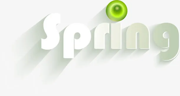 绿色清新spring免抠