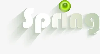 绿色清新spring免抠
