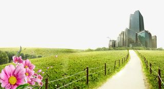 城市草坪绿化背景素材