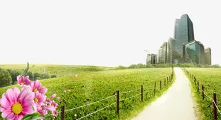 城市草坪绿化背景素材