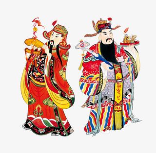 中国风手绘财神爷免抠