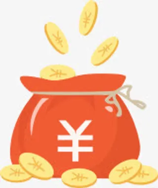 红色钱袋卡通掉落金币免抠