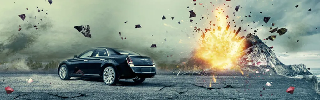 大气汽车火山喷发背景高清