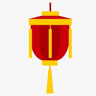 卡通古代大红灯笼免抠