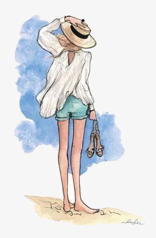 水彩美国手绘背景图案