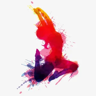 跳舞的女孩剪影免抠