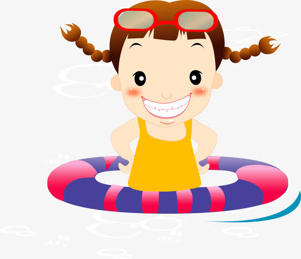 卡通婴儿游泳馆游泳免抠