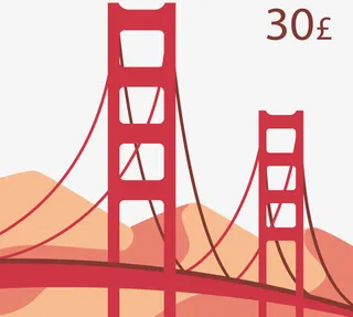 纽约大桥邮票免抠