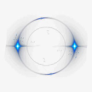 手绘蓝色圆形光环免抠图免抠