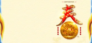 年狗年新春贺岁暖色简约banner高清