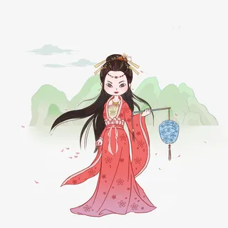 春分女孩古典免抠