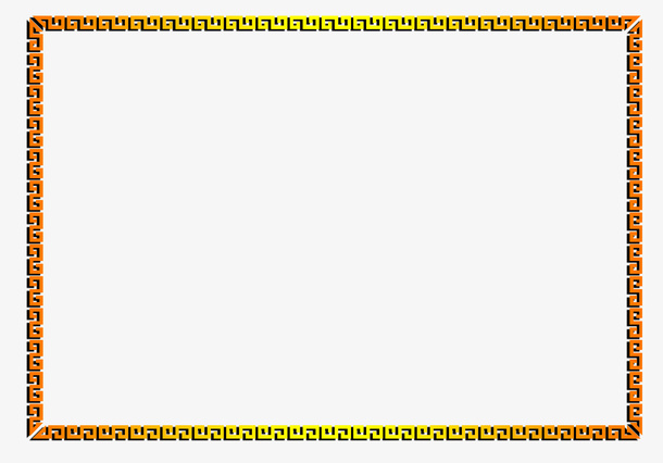 金色卡通中国风边框免抠