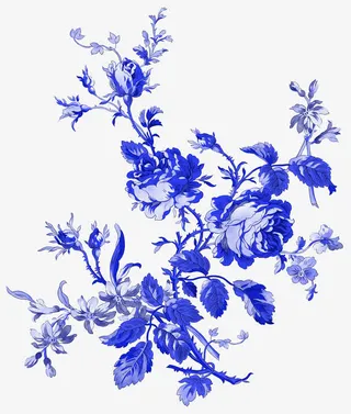 青花瓷花纹免抠