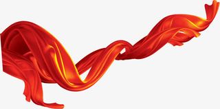 红色高清国庆节海报丝带免抠漂浮彩带元素