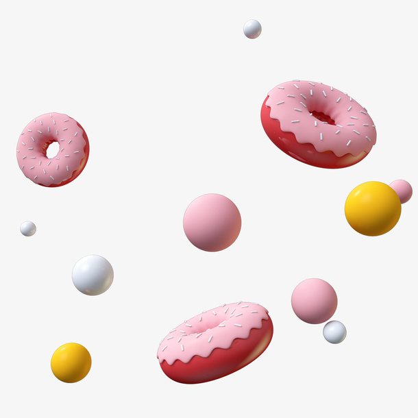 漂浮的甜甜圈免抠
