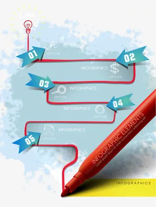 矢量流程图元素免抠