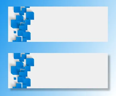 蓝色立体方块装饰banner背景免抠