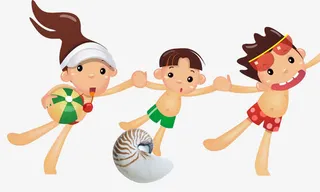 泳装儿童形象免抠