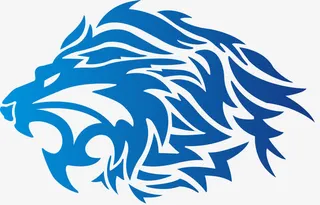 蓝色渐变狮子免抠